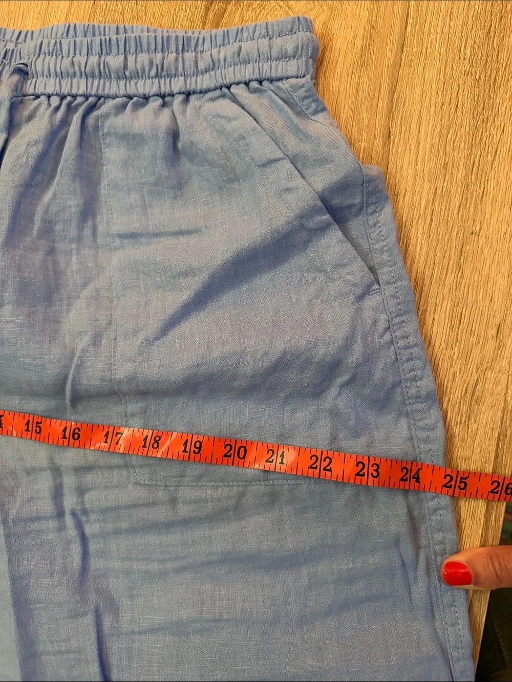 Banana Republic Light Blue Wide-Leg Linen Pants Size M